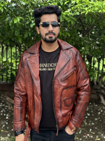 Vortex biker Leather Jacket